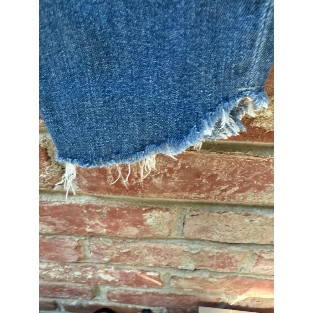 Frame Le‎ High Skinny Jeans Blue Mid Rise Raw Hem Distressed Astaire Sz 32 - Picture 6 of 10